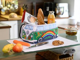 Volkswagen VW T1 Bus 3D Neopren Universaltasche, groß - Love Bus/Grün