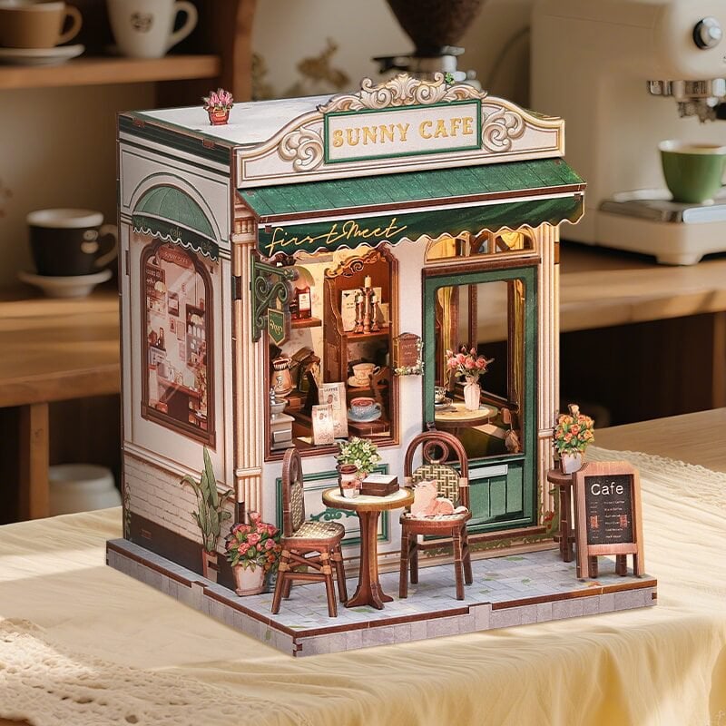 3D DIY Huis Sunny Café voor Creatieve Volwassenen