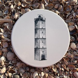 Muurcirkel Vuurtoren Terschelling – Ronde Wanddecoratie 20 cm | Maritieme Wandtegel