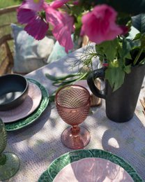 Diamond wine glass large, pink