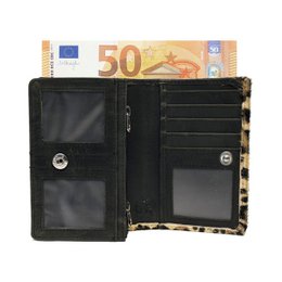 Ladies Wallet Black Leather RFID In 10 Prints