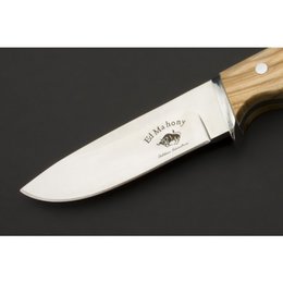 ED MAHONY Beaver Hunter - Bois d'olivier macéré, couteau de chasse, 440C