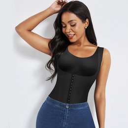 Shapewear 4-in-1 Waist Trainer Corset Shapewear - Buttoned Tummy Control High Waist with Padded Bra - Black