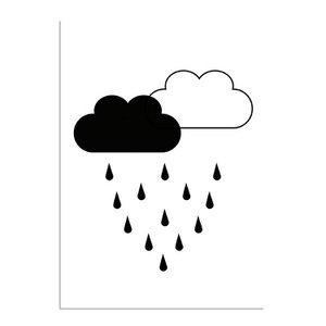 Wolken - Zwart wit poster