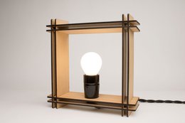 Hashtag LAMP No. 1 carré noyer – Lampe de table dimmable minimaliste - Cadeau de Noël
