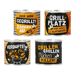 Kerzendose Grill 4-sort. orange H. 6,7 cm, VE 12