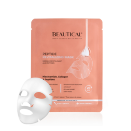 Peptide-infused revitalizing facial mask with collagen and hyaluronic acid to hydrate and rejuvenate skin.