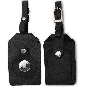 Safekeepers Suitcase labels - Place for Airtag - Luggage label for suitcase - travel label - Leather - 2 pieces