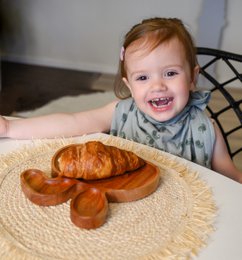 Handmade Kids Plate - Rabbit - Eco-friendly - Khaya wood