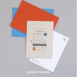 Postkarte Glaub an dich Robin