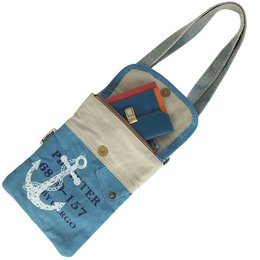 Sunsa skuldertaske til kvinder. Skuldertaske i maritim stil. Håndtaske i lærred. lille crossbody taske til kvinder.
