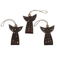 Engel ornament donker / goud AN buidel 900-008