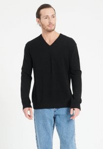 LUKE 11 Black cashmere V-neck sweater