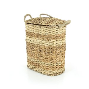 Wäschekorb NAM, Wasserhyazinthe, Maisblätter