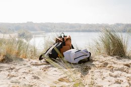 vegane Tasche | Leinwand - Sonnenuntergang Cognac