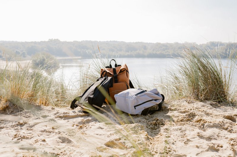 vegane Tasche | Leinwand - Sonnenuntergang Cognac