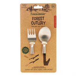  Huckleberry Forest Cutlery - Serving Spoons. Wooden serving spoons with a rustic, natural design. Made of durable materials suitable for outdoor use.