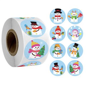 Christmas sticker Snowman Blue - 2.5CM no.2