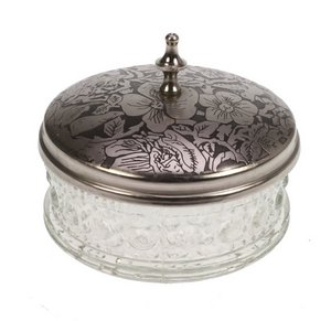 Pot glas met deksel metaal