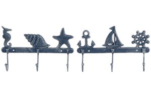 CAST IRON COAT RACK 28X5.5X17 2 ASSORT. HF211131
