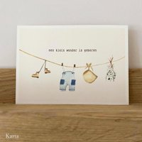greeting card - salopette and hat