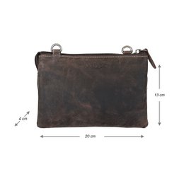 Skuldertaske I 3 farver Buffalo Læder - Festivaltaske - Lædertaske Lille - Crossbody taske til kvinder Læder - Str. L
