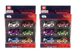 Auto 4,5 cm 6 Stuks w/b P/B