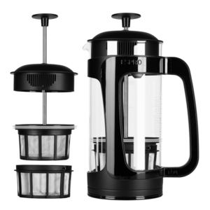 ESPRO - P3 French Press - Glazen Koffiemaker met Houder uit hoogwaardig polypropyleen - 946ml - met Dubbele Micro-Filter - Voor een Gruisloos en mild kopje koffie