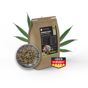 PFERDESTARK Premium Bio Hanfpellets für Pferde Pferdefutter getreidefrei Mineralfutter 5kg Beutel Hanfpresskuchen