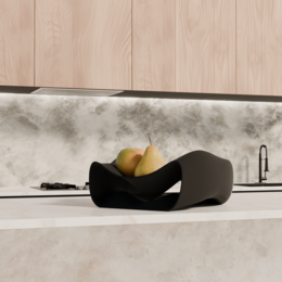 Fano modernes Design Obstschale Black Edition
