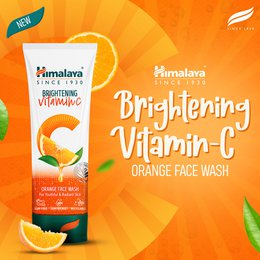  Orange vitamin C brightening face wash, tube cleanser with citrus extract and green cap