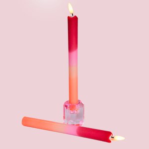 LED-Säule Kaars Rot Orange - 2er-Set