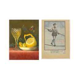 Postkortcollage Museumssamling - gang med citronspændebånd