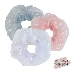 Haargummi XXL Scrunchies Dots Shine 3er Set