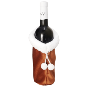 Wine bottle bag with velvet collar 22x8.5cm