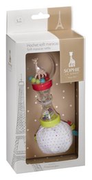 Hochet maracas doux Sophie la girafe dans une boîte cadeau blanche