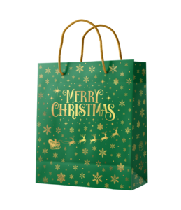 Geschenkbag M - Frohe Weihnachten grün