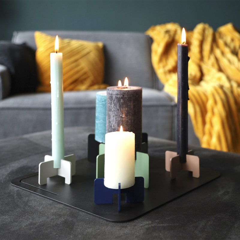 Rocket (candele) standard - 80x40mm - beige / grigio chiaro