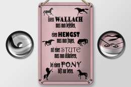 Tin sign saying 12x18cm horses wallah stallion pony mare decoration
