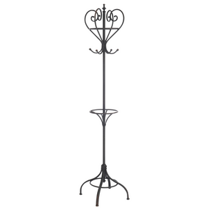 J-Line Coat Rack Stand Round Metal Black