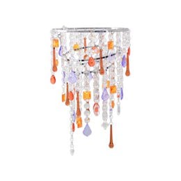  Pendant lamp "Lina" with colorful glass and crystal pendants in a variety of shapes and sizes, creating a unique and eye-catching lighting fixture.