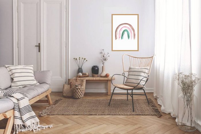 Regenboog Kinderkamer Poster Bruin Roze Groen