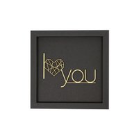 I LOVE YOU frame card wood lettering magnet