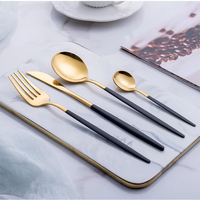 Set of 4 cutlery - Thin handle - Matte finish - 5 colors available