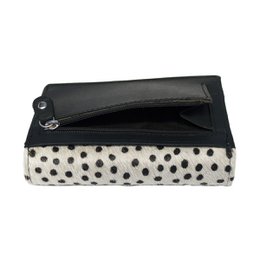 Ladies Wallet Black Leather RFID In 10 Prints
