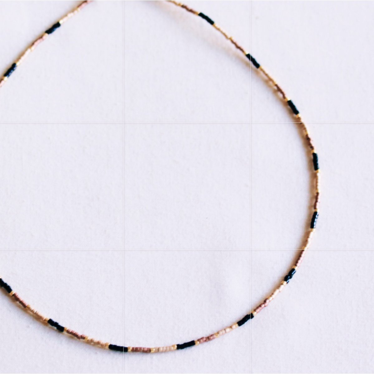 Miyuki necklace – bronze/black/gold-plated