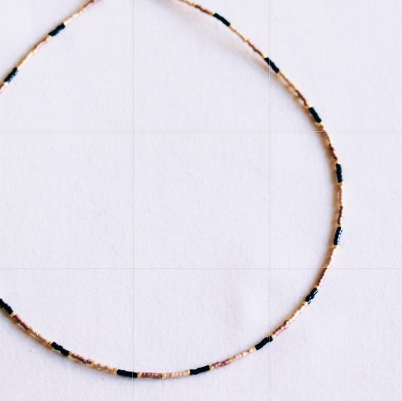 Miyuki necklace – bronze/black/gold-plated