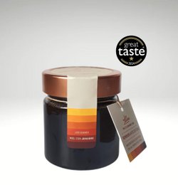  "Honey with lime and ginger, 300gr jar, copper and black container, artisanal specialty"