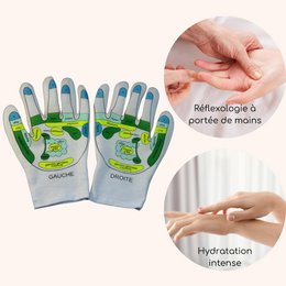 Softening Reflexology SPA Gloves - Hand Care with Jojoba and Olive Oil Gel, Vitamin E and Lavender - Moisturizes and Restores Softness and Suppleness to your Hands