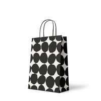 Draagtassen M Sculpted Dots zwart/wit 25st